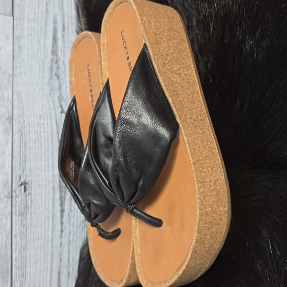 Lucky Brand Lellina Womens Leather Platform Sandals - Picture 7 of 8